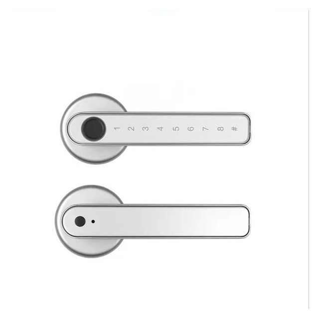 Door Lock, Tuya Smart Lock Fingerprint Password Bedroom Wooden Door Lock Office Home Ball Lock Handle Smart Lock ,Easy to Install