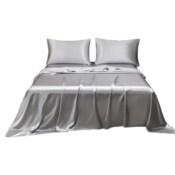 YIMWNYI 3-Piece Soft Matte Satin Luxury Silk Bed Sheet and Pillowcase Set, Breathable, Elegant Design, Full Size, Comfortable and Stylish for Better Sleep, Perfect for Bedroom Decor