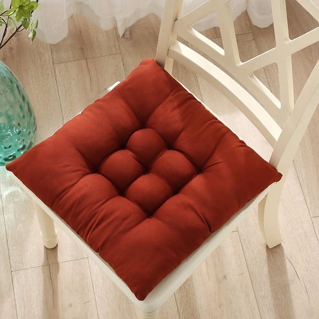 Office Chair Cushion Solid Color Frosted Seat Cushion for Dining Room Desk Work and Student Use Non Fading Linen Fabric 17 in x 16 in