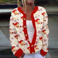 thumbnail image 1 of Wiyuqeen Santa Clubs Womens Cardigans Merry Christmas Long Sleeve Knit Cardigans Funny Xmas Print Button Down Sweaters Plus Size Fall Jacket Coats, 1 of 3