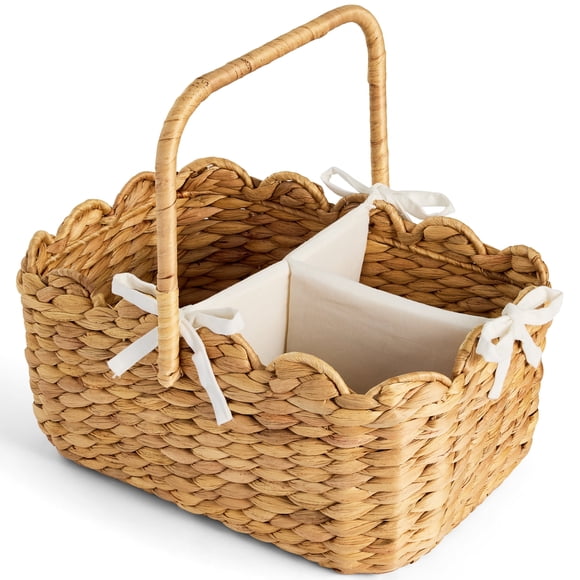Best Choice Products Organisateur de Couches pour Bébé, Grand Organisateur Portable pour Chambre de Bébé avec Séparateur et Poignées - Naturel