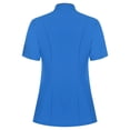 thumbnail image 4 of Doomiva Women Short Sleeve Chef Jacket Cross-over Collar Double-breasted Chef Coat Work Uniform for Kitchen Hotel Light Blue L, 4 of 5