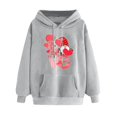 thumbnail image 1 of Birdeem Chandail à Capuche Imprimé Saint-Valentin pour Femmes Manches Longues Fine Polaire, 1 of 2