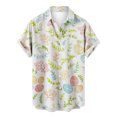 thumbnail image 2 of DPTALR Hommes Décontracté Boutons Pâques Imprimé avec Poche Col Rabattu Chemise à Manches Courtes Blouse, 2 of 5