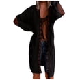 thumbnail image 2 of Manteau Cardigan Long Décontracté à Manches Longues pour Femmes, 2 of 7