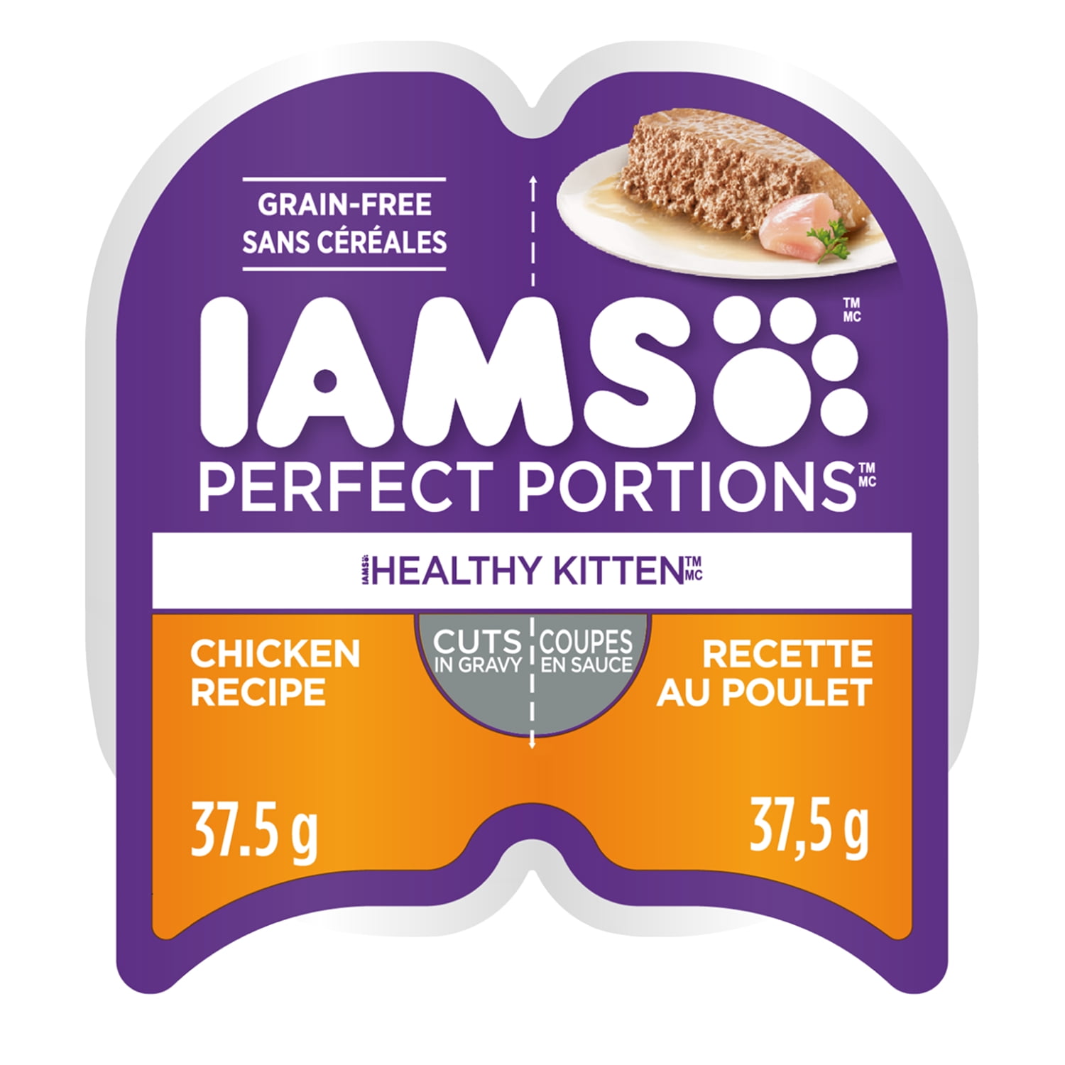 Iams Perfect Portions Grain Free Chicken Cuts in Gravy Healthy Kitten Wet Cat Food