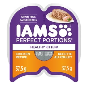 Iams Perfect Portions Découpes de poulet sans grains dans des aliments de chat mouillés à chat sains et gras