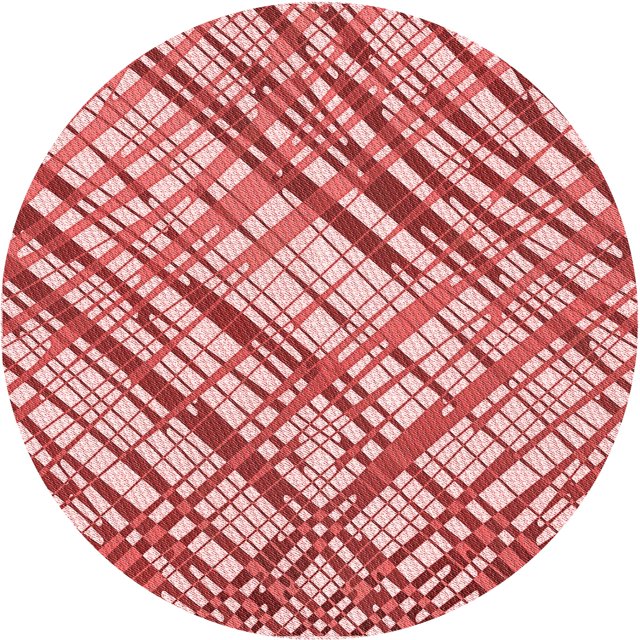 Ahgly Tapis Rond Lavable en Machine Intérieur Transitionnel Rose Pastel, 7 Pieds Rond