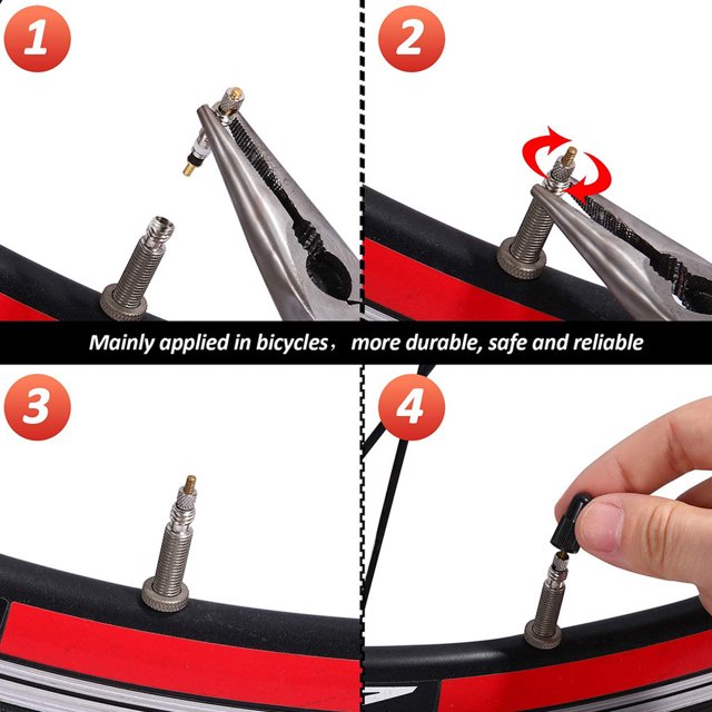 Bike Tire Valve Core Set Bicycle Tyre Air Valve core; bike Core Repair Tool Kit Replacement for Presta, 6pcs