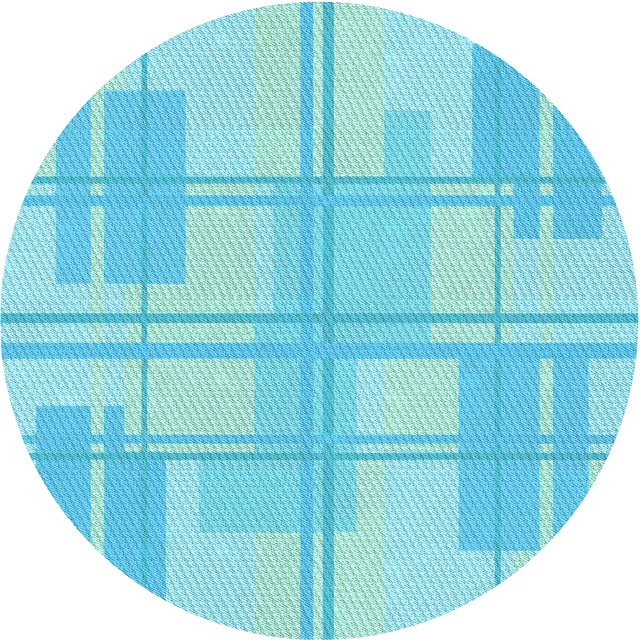 Ahgly Company Tapis Rond Lavable en Machine Intérieur Transitionnel Turquoise Bleu Vif, 3 Pieds Rond