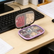 Yannianjz Weekly Pill Organizer, 7 Grid Moisture Proof Medicine Case for Travel, Large Capacity Vitamin Holder with Removable Compartments, Portable Daily Medication Container