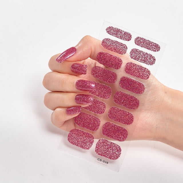 Vaidha 16 Small Nail Art Stickers Solid Color Glossy Nail Stickers