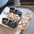 thumbnail image 1 of Chaussures en Cuir Noires pour Filles Chaussures en Cuir Blanches Chaussures de Princesse Chaussures de Performance Printemps et Automne Chaussures pour Bébé Super Souples, 1 of 5