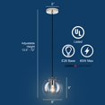 thumbnail image 5 of Linea di Liara Sferra Modern Large Glass Pendant Light Kitchen Island Brushed Nickel Pendant Lighting Clear Glass Globe Pendant Light Mid Century Hanging Light Fixture, LED Bulb Included, UL Listed, 5 of 5