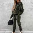 thumbnail image 2 of Yuyuzo Womens Velour Sweatsuits 2 Piece Outfits Hooded Pullover Sweatshirt Sweatpants Tracksuits Matching Set, 2 of 7