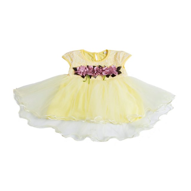 Baby Girls TuTu Short Sleeve Mesh Multi-Layer Dress 6M-3Y