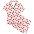 thumbnail image 1 of Luvoko Tween Strawberry Pattern Kids Boys And Girls Pattern Printed Short Sleeve Button Down Pajamas Shorts Set Sleepwear Outfits Kids Set Baby Robe Elephant Tween Girls Robe Kids Bathrobes Size 14, 1 of 4