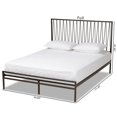 thumbnail image 2 of Baxton Studio Jeanette Black Finished Metal Queen Size Platform Bed, 2 of 8