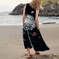 thumbnail image 2 of TJAZFJPA Robe à une Épaule pour Femmes Mode pour Femmes Col Rond Décontractée Imprimé Pissenlit 3D Sans Poignets Poche Longue Robe Débardeur Robe Décontractée Robe d'Hiver Invitée de Mariage pour Femmes, 2 of 6