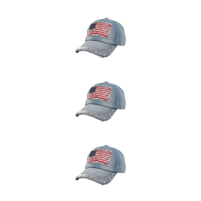 kurtrusly Casquette de Protection Solaire avec Sangle Réglable pour les Amateurs de Baseball Casquette de Baseball Chapeau de Polyester Multi-Couleurs en Denim à la Mode 2 3Set