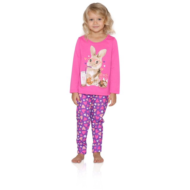 Komar Kids Girls' Pajama Cute Top and FunPants Sleepwear Set