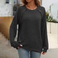 thumbnail image 4 of Yuyuzo Ribbed Knit Sweater Tops for Women Fall Long Sleeve Crewneck Tunics Loose Fitted Casual Tees, 4 of 6