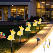 Chmadoxn Easter Decorations, Easter Ornaments, LED Easter Solar Lights Easter Classic Bunny Elementals Solar Ground Lights Holiday Outdoor Garden Yard Decoration One Tow Five Holiday Solar Lights