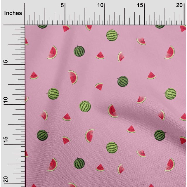 oneOone Cotton Cambric Fabric Watermelon Fruit Printed Craft Fabric BTY 56 Inch Wide