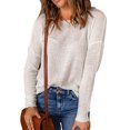 thumbnail image 1 of Innerwin Sweater Solid Color Ladies Jumper Tops Chic Long Sleeve Casual Knitted Sweaters White 2XL, 1 of 3