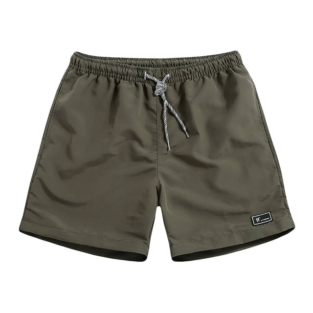 jsaierl Men's Summer Shorts Plus Size Thin Fast-drying Beach Trousers Casual Sports Drawstring Short Pants