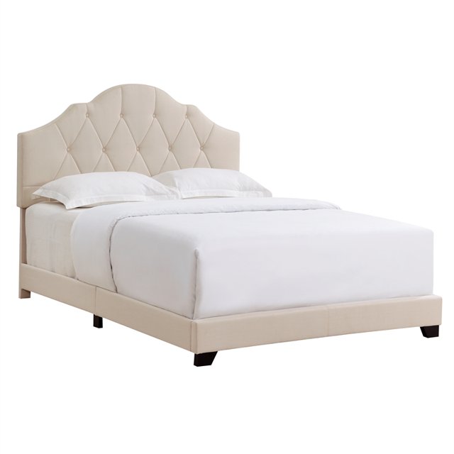 Home Fare Rembourré Chameau Lit Très Grand en Lin Beige