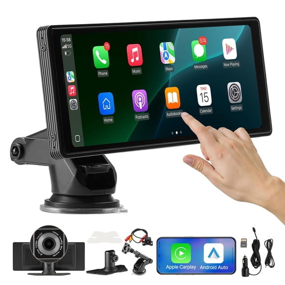 VEVOR Radio Stéréo pour Voiture CarPlay Écran Tactile 10 Po Caméra Avant/arrière Apple Android