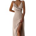 thumbnail image 5 of Meichang Robes d'Été Aguichant Portefeuille pour Femmes 2024 Été Sans Manches Longue Robe Moulante Décolleté en V Profond Robes Plissées Fente Boîte de Nuit Fête Soirée Robe Maxi, 5 of 5