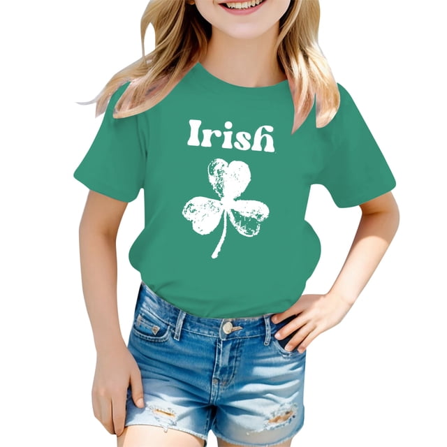 Chat et Veste pour Danse Imprimé St. Pat Col Rond Manches Courtes pour Filles