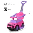 thumbnail image 3 of Costway 3 in 1 Ride on Push Car Toddler Stroller Sliding Car w/Music Pink, 3 of 10