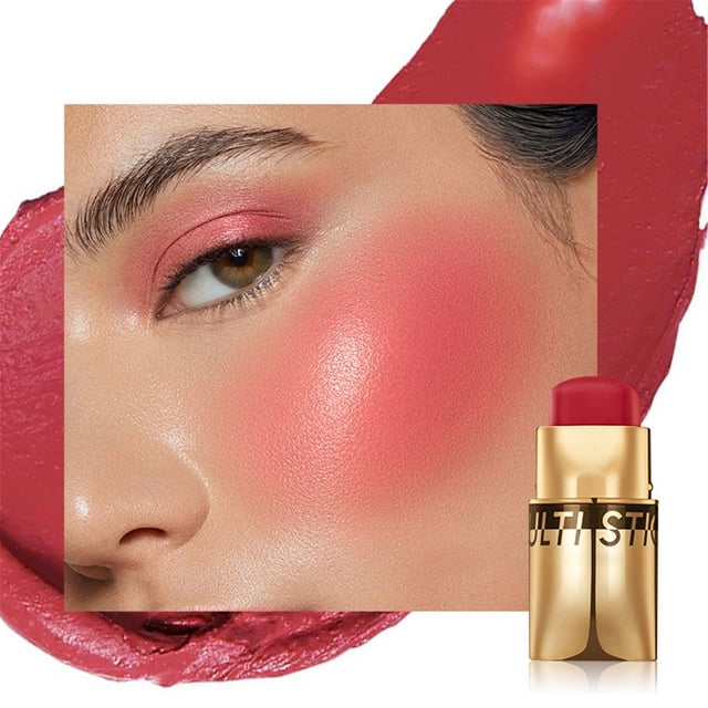 Beauty Blush Stick Pearlescent Eyeshadow Stick Rouge Lip And Cheek Lipstick, Blush for Women
