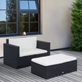 thumbnail image 2 of Outsunny Deluxe Sofa en rotin extérieur 2pc w / Ottoman, 2 of 9