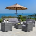 thumbnail image 3 of Gymax 8pcs Gray Rattan Wicker Set Cushioned Sectional Sofa Patio Home, 3 of 10