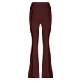 thumbnail image 3 of Timegard Workout Legging for Women High Waist Slim Fitting Bell Bottom Basic Yoga Trousers Solid Color, 3 of 4