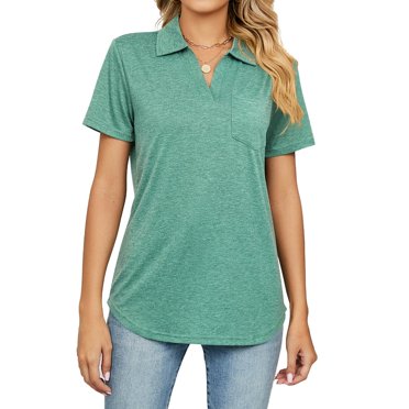 T-shirt à Revers pour Femme, T-shirt Élégant et Simple, Vêtements Décontractés pour Femme (Noir TTG)