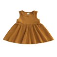 thumbnail image 1 of Robe de Bébé Enfant Fille Sans Manches Cou Solide Été une Ligne Robe, 1 of 8