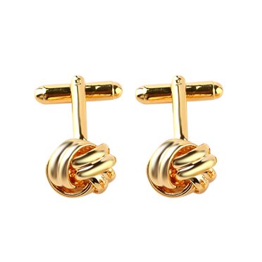 1 Pair Knot Cufflinks Shirt Cuff Links Unique Business Wedding Gift for Men (Golden)