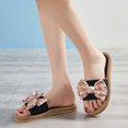 thumbnail image 1 of Cameland New Summer Flip-flops Linen Floral Bow Flat Sandals, 1 of 9