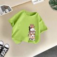 thumbnail image 4 of T-shirt d'Été à Manches Courtes et Col Rond Imprimé Mode Mignon pour Filles Juniors Petites Filles Crop Top 4t, 4 of 4