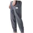 thumbnail image 1 of Pisexur Men's Pants Stretch Drawstring Joggers Sweatpants Regular Fit Solid Color Ribbed Yoga Sweatpants Full Length Elastic Bottom Gym Trousers Summer Casual Lounge Pants with Pockets,M-5XL, 1 of 4