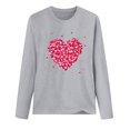 thumbnail image 3 of Qertyioot Chandail Cœur d'Amour Saint-Valentin Grande Taille, Haut à Manches Longues Imprimé à Col Rond pour Femmes, 3 of 3