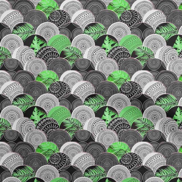 oneOone Cotton Poplin Light Green Fabric Asian Mandala Fabric For Sewing Printed Craft Fabric By The Yard 56 Inch Wide