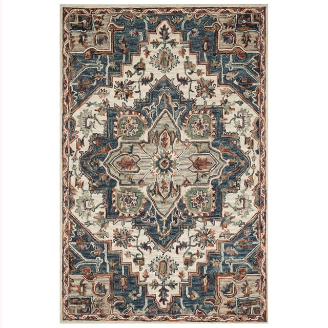 Loloi Tapis en Laine Victoria 7'9" x 9'9" Bleu et Rouge