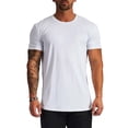 thumbnail image 1 of BOBOGOJP T-Shirts pour Hommes à Manches Courtes Col Ras du Cou Hauts T-Shirts (Blanc,m), 1 of 3