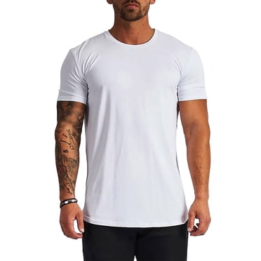 Ketyyh-chn99 Mens Undershirts Solid Color Short Sleeve Tee T-Shirts for Men Comfortable Soft Fresh Classic Tee White,2XL